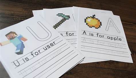 FREE Printable Minecraft Handwriting Practice Worksheets – Pepper Scraps