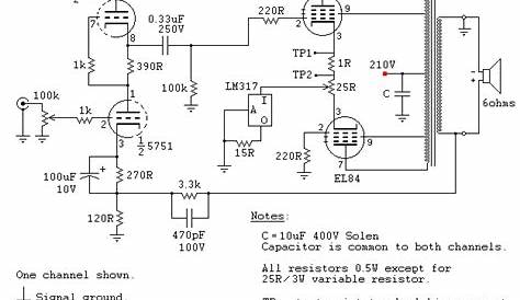 el84 stereo amp schematic