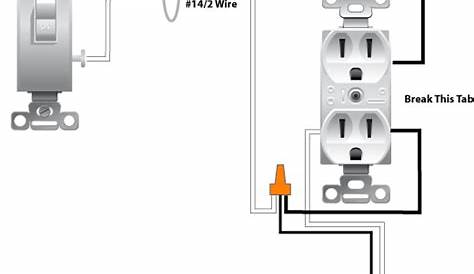 Wiring a Switched Outlet Wiring Diagram - Power to Receptacle