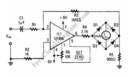LF356 4-Ranges Ac Millivoltmeter – Electronic Circuit Diagram
