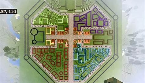 The layout of the walled city I’m building : Minecraft