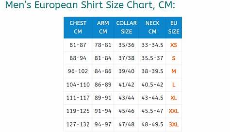 European Shirt Size Chart Conversion The International - Size-Chart.net