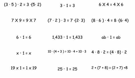 properties of math worksheets