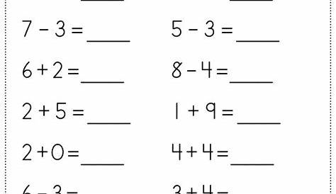 addition and subtraction within 20 worksheets