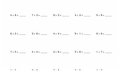 Addition Drill #1 (0-18) Worksheet for 1st - 2nd Grade | Lesson Planet