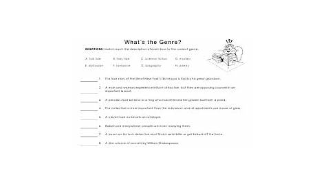 identifying genres worksheet