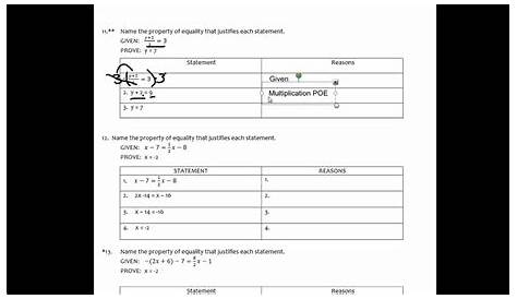 algebraic proofs worksheets answer key