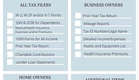 planning for 2021 tax filing checklist