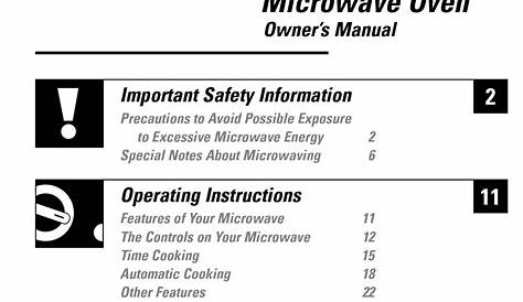 GE JES738BK - COUNTERTOP MICROWAVE OVEN OWNER'S MANUAL Pdf Download