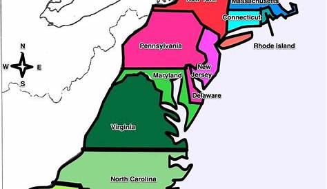 blank-map-of-the-13-colonies-10 - 101 Travel Destinations | 101 | learn | Pinterest