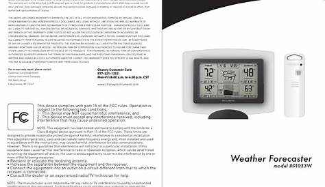 AcuRite 01033 Weather Station User Manual | 5 pages | Original mode