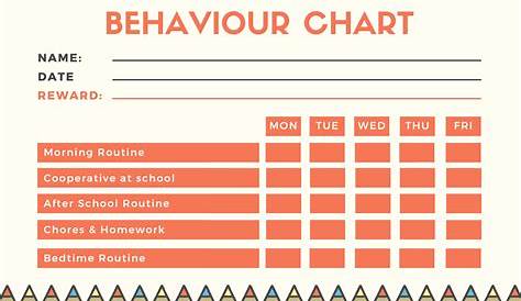 ADHD/ODD Behaviour Chart Printable | Etsy