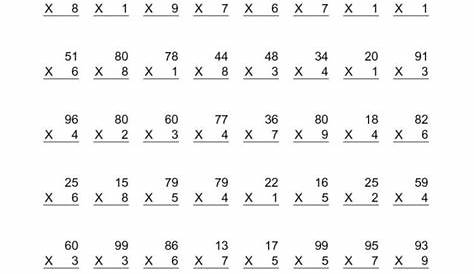 multiplication printable worksheet grade 4