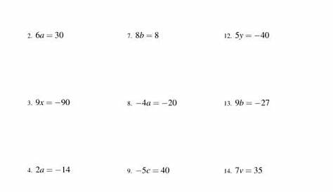 solving equations worksheet pdf