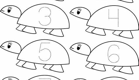 Count Turtle Math | Preschool number worksheets, Tracing worksheets