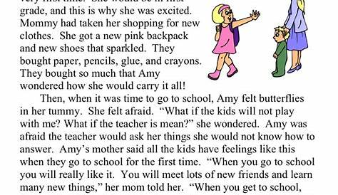 Amy Goes to First Grade Reading Comprehension Worksheet - Have Fun Teaching
