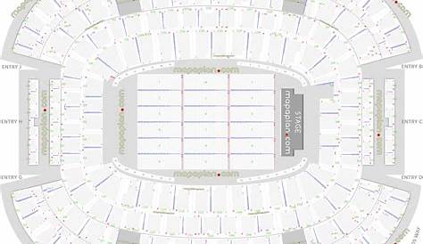 Dallas Cowboys AT&T Stadium seating chart - Detailed seat & row numbers