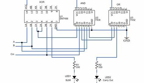 Full Adder Circuit Using Logic Gates