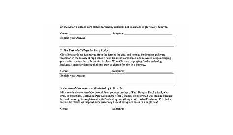 Identifying Genre Worksheets Pdf - Fill Online, Printable, Fillable