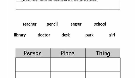 Nouns Worksheet For Grade 3 With Answers Pdf - Worksheets