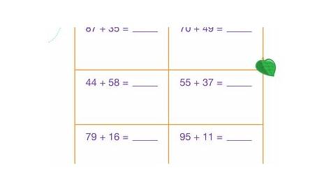 Addition with Carrying 8 | Worksheet | Education.com | 2nd grade math