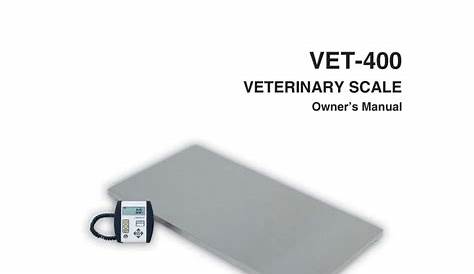Owners manual for Detecto VET-MAT (VETMAT) Rubber Mat for VET400 Scale