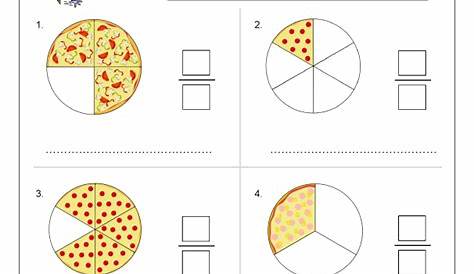 Fractions: pizzas - Fraction Worksheets for Year 3 (age 7-8) by