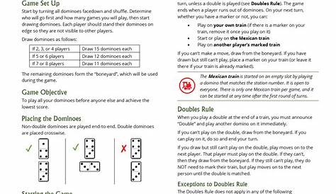 Revamping Instructions to Mexican Train Dominoes - Writing Pro