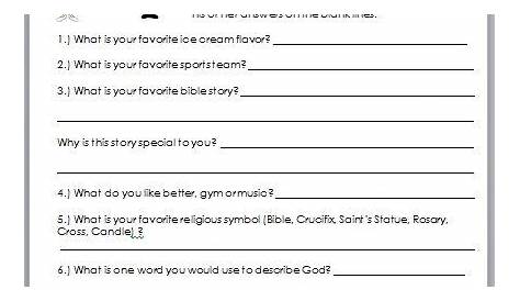 1st Grade Religion Worksheets