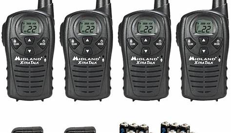 Midland Two Way Radios 4 PACK GMRS FRS Rechargeable Walkie Talkie 18