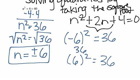 solving quadratics by square roots worksheets
