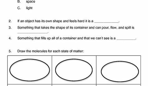 forms of matter worksheet