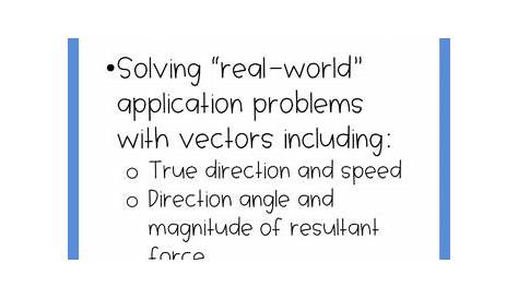 Vector Application Problems Worksheet, Precalculus or Geometry | TPT