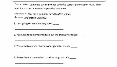 Imperative Sentences Worksheets | 99Worksheets