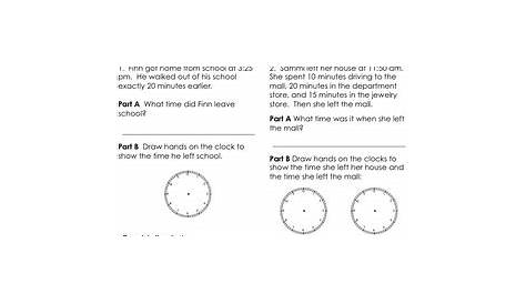 Elapsed Time Word Problems - Elapsed Time 3rd Grade - Elapsed Time