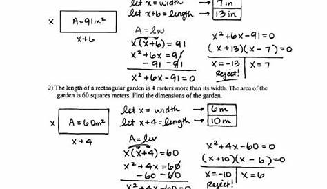 solving quadratic equations worksheets answers