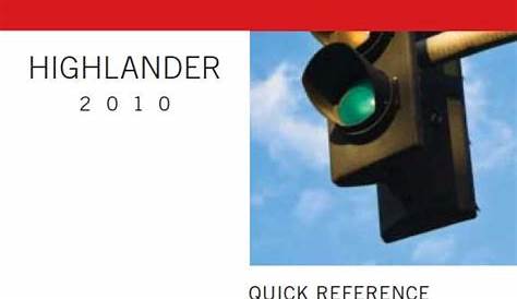 Toyota Highlander 2010 Owner’s Manual - PDF for FREE