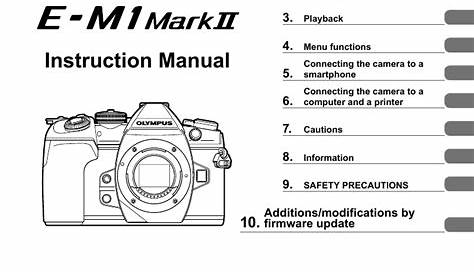 Olympus E-M1 Mark II (Ver 3.2)*1 User manual | Manualzz