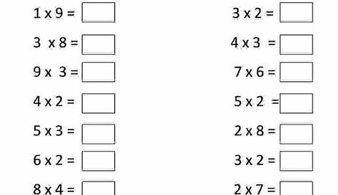 Fill in Multiplication Worksheets | Fill in the blanks - Class 1 Maths