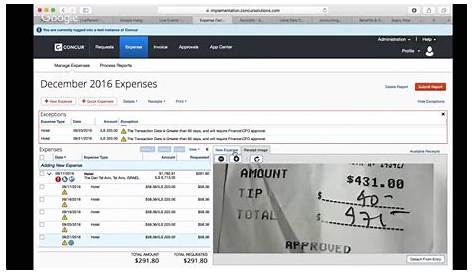 how to submit expense in concur