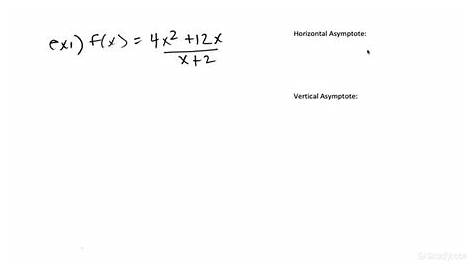 horizontal and vertical asymptotes worksheet