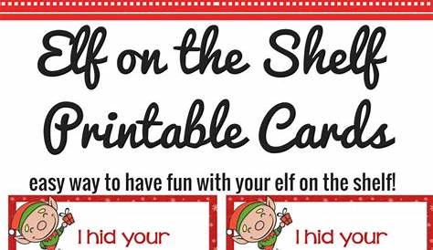 printable notes from elf on the shelf