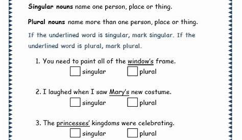 possessive singular nouns worksheets