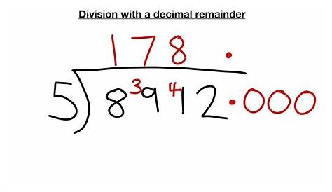 division of decimals with remainders