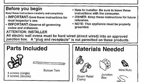 KENMORE 30" BUILT IN WALL OVEN INSTALLATION INSTRUCTIONS MANUAL Pdf