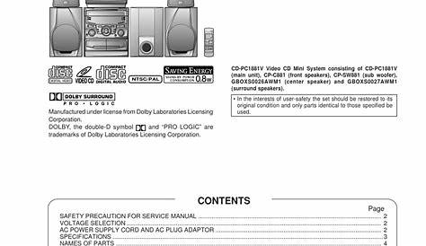 SHARP CD-PC1881V SERVICE MANUAL Pdf Download | ManualsLib