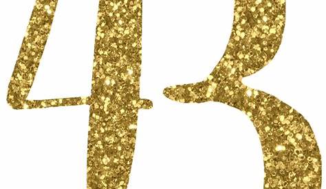 gold glitter numbers clip art