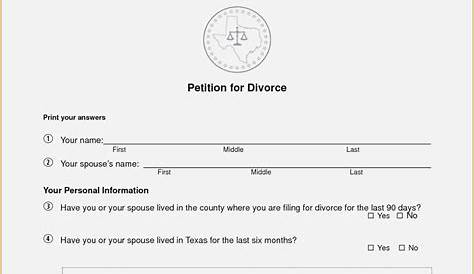 Free Printable Divorce Papers For Illinois | Free Printable