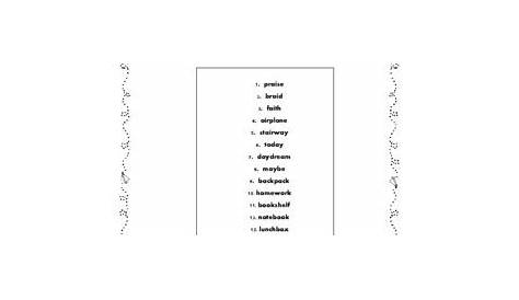 Abeka 3rd Grade Spelling Packet List 1 : REVISED 2020 Sixth Edition