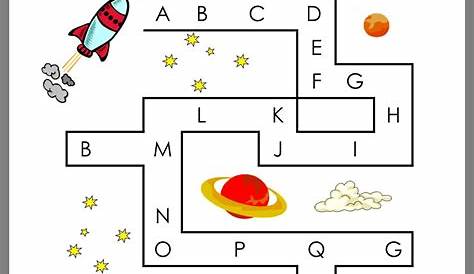 kindergarten alphabet maze worksheets